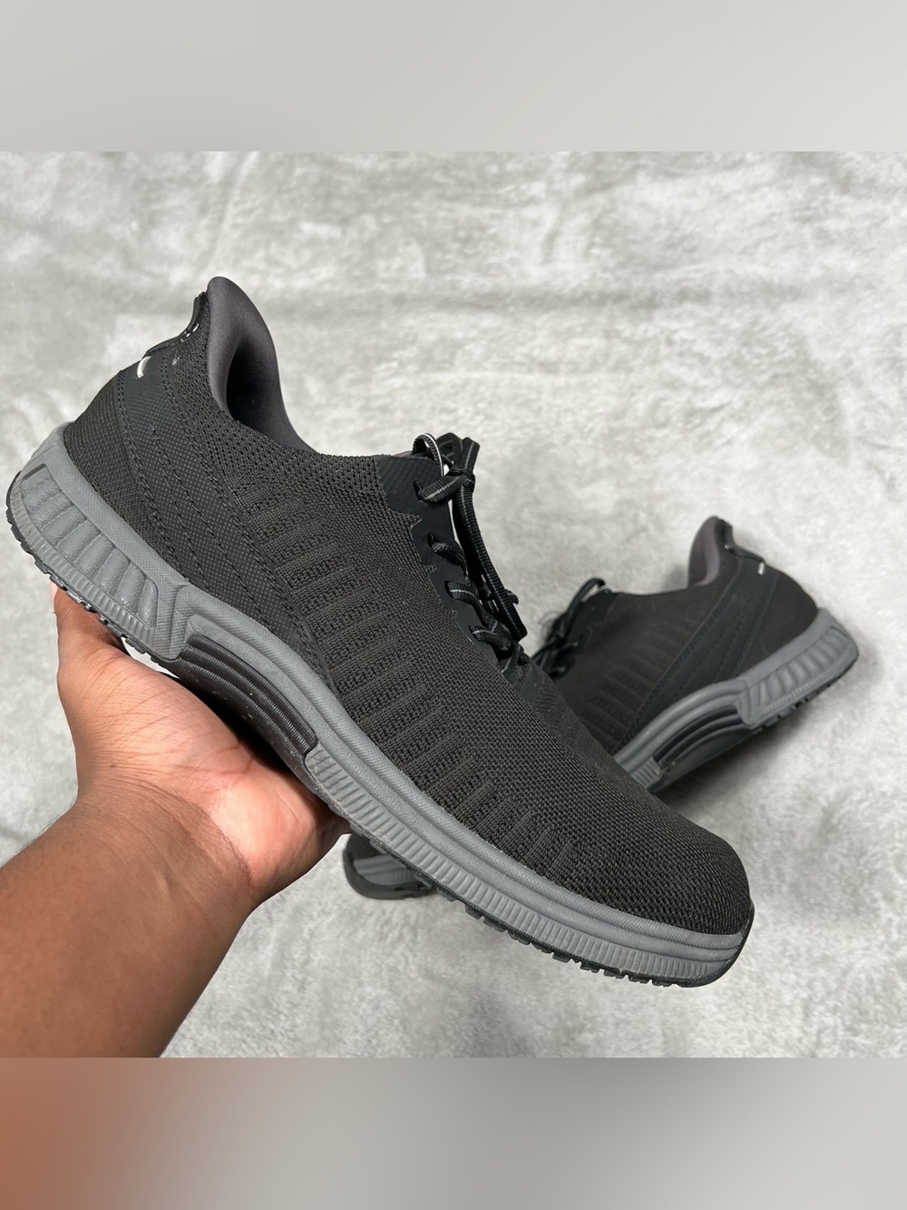 Orthofeet Yari Hands Free Shoes Mens 13 2E Extra Wide Black Knit Sneakers 20011